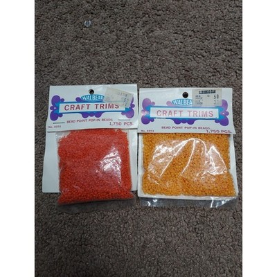 New Orange Walbead Craft Trims Bead Point Pop-in Beads Lot of 2