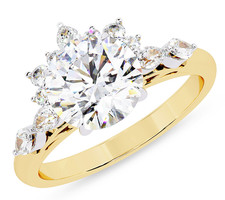 IGI 3.57 Ct Pear  Round Cut Lab Grown Diamond Solitaire Engagement Ring 14K YG