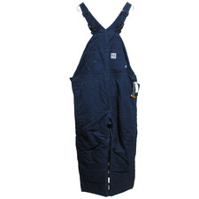 Carhartt Overalls Mens 42x28 Dark Navy FR Quick Duck Bib Quilt Lined
