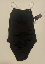 NWT - TYR Women's Durafast Diamondfit Black 1 Piece Swimsuit Size 34 M