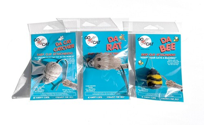 #ad 3 THREE Go Cat Refills Mouse Rat Bee for Wand Pole Interactive Kitten FUN $20.99