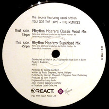 THE SOURCE - YOU GOT THE LOVE MIXES - 12” VINYL RECORD - 90S HOUSE DANCE DJ
