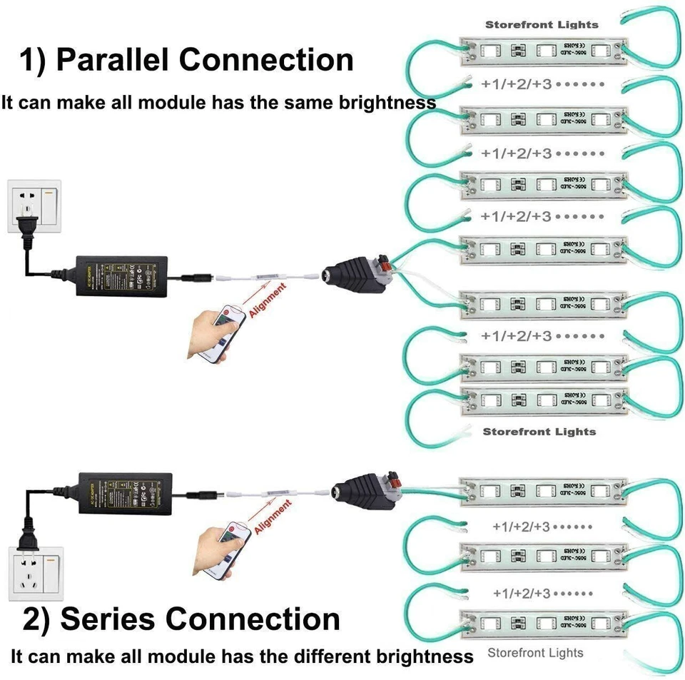 Super bright LED Module Light Lamp For Makeup Mirror Windows Store Lamp DC 12V - Image 3 of 4