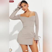 NEW Fashion Nova Eggplant Bodycon Mini Dress with Sweetheart Neckline