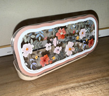 Floral Hard Eyeglasses Case Pink Clear Flower Print Protective Glasses Storage