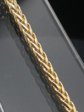 9ct Yellow Gold D/C Spiga Bracelet - 7.5" - British Hallmarked