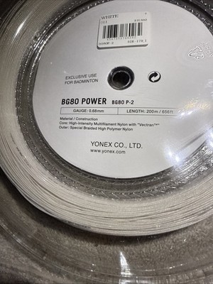 New: Yonex BG80 Power BG 80 P-2, 200M 656ft. Badminton String Reel