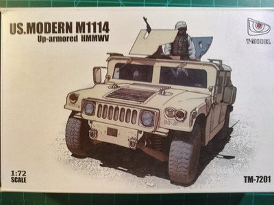 T-Model TM-7201 1/72 US Modern M1114 Up-Armored HMMWV Assembly Model Kit