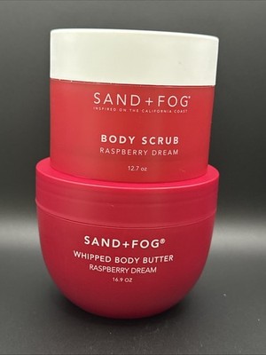 SAND+FOG~RASPBERRY DREAM~Body Butter (16.9oz) And Scrub (12.7oz) Set Jumbo