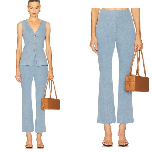 RRP US$448 NEW Veronica Beard Hawthorn pant blue mirage US4 S
