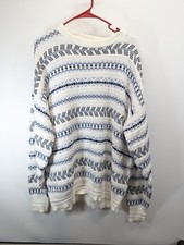 VINTAGE 90s American Spirit Stripe Knit Sweater Mens Large 100% Cotton USA made