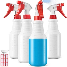 Bealee Spray Bottles 4 Pack 24 Oz Refillable Plastic Mist Stream