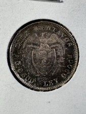 1942-B Colombia 10 Centavos Silver Coin