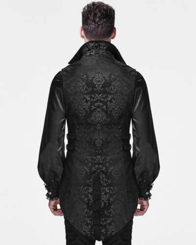 Punk Rave Mens Vest Waistcoat Tailcoat Black Velvet Gothic Steampunk Victorian - Picture 16 of 21