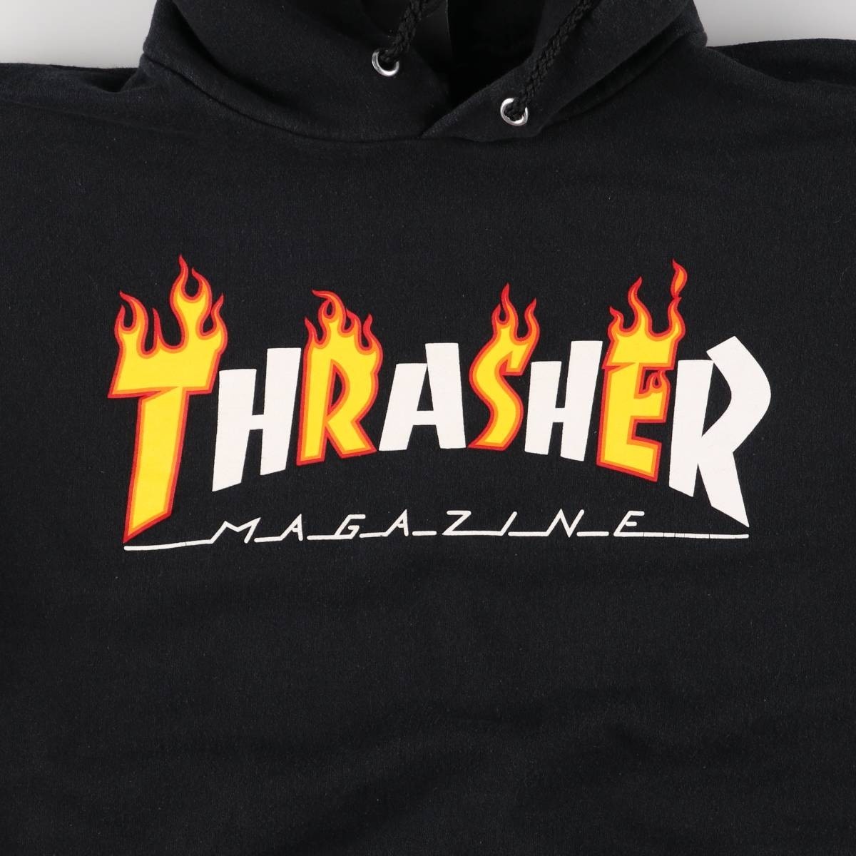 Vintage Thrasher Fire Pattern Pullover Hoodie Men… - image 5