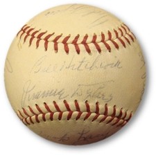 1959 Detroit Tigers Team Signed Baseball Kaline Bunning Ed Yost 20 Autographs