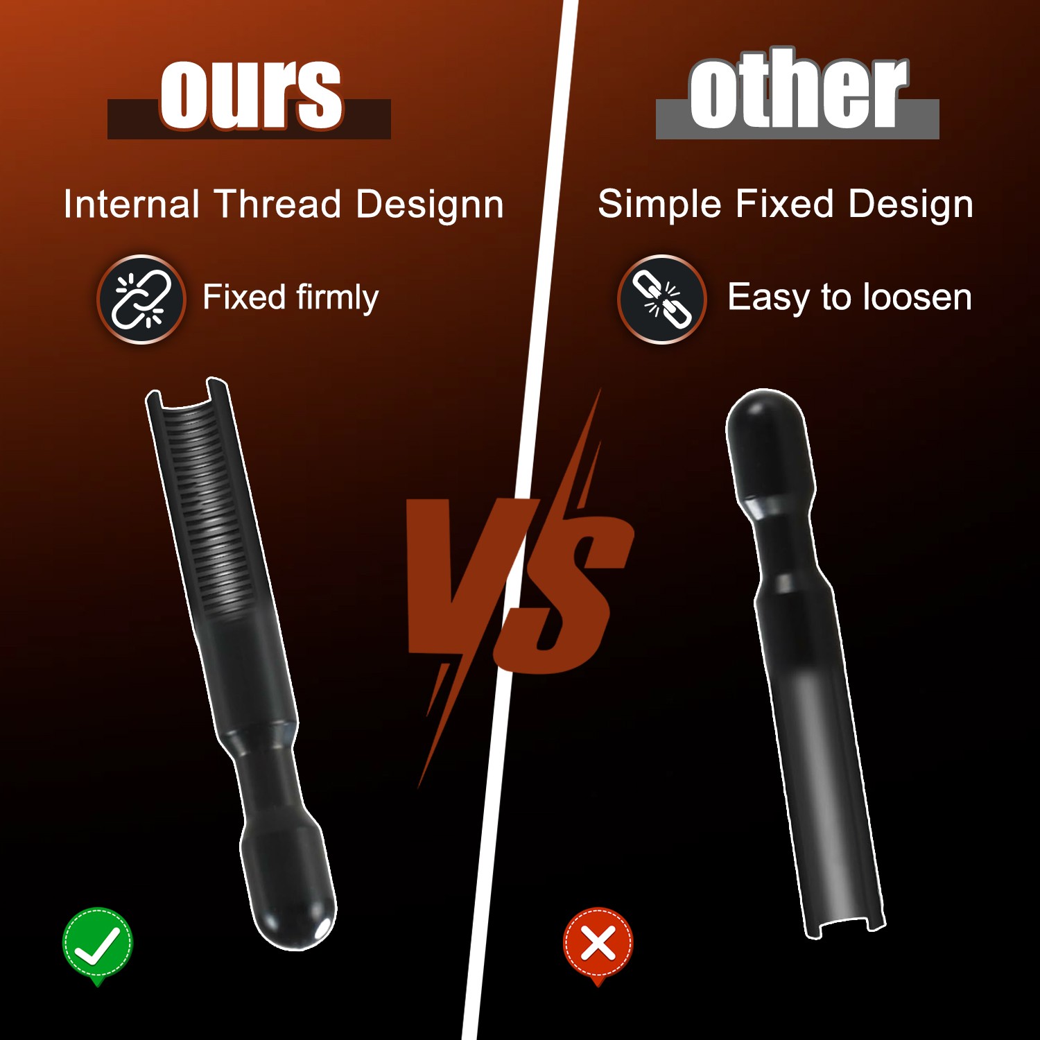 Black Door Lock Knobs Pins Studs Pair for 2004-2014 Ford F-150