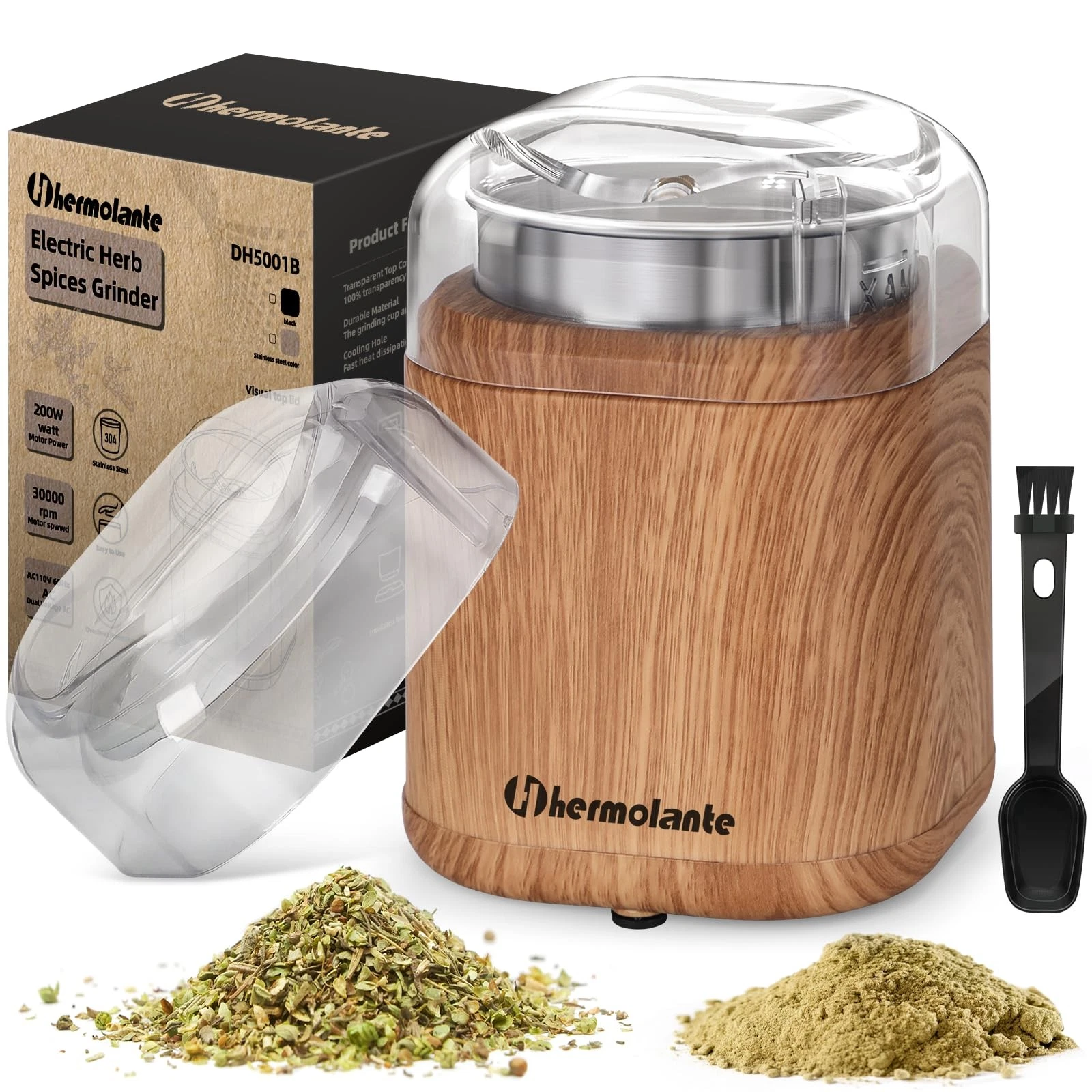 Electric Herb Spice Grinder, 200 w Electric Grinder with Stainless Steel Blad...
