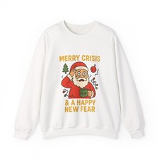Funny Holiday Sweatshirt, Cozy Unisex Crewneck, Christmas Gift, Hilarious Santa