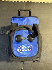 Bud Light Party Cooler Speaker Blue Backpack With Wheels