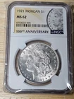 1921 MS62 100th Anniv 2021 Special Label Morgan Silver Dollar NGC