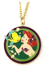 The Little Mermaid And Flounder Metal Charm Necklace