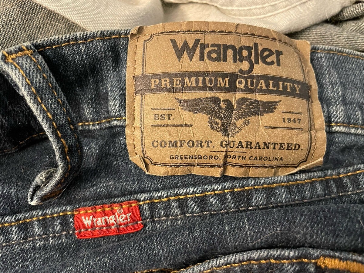 WRANGLER Premium Quality 50x30 Straight Fit Comfort Guarantee Strtch Denim  Jeans | eBay