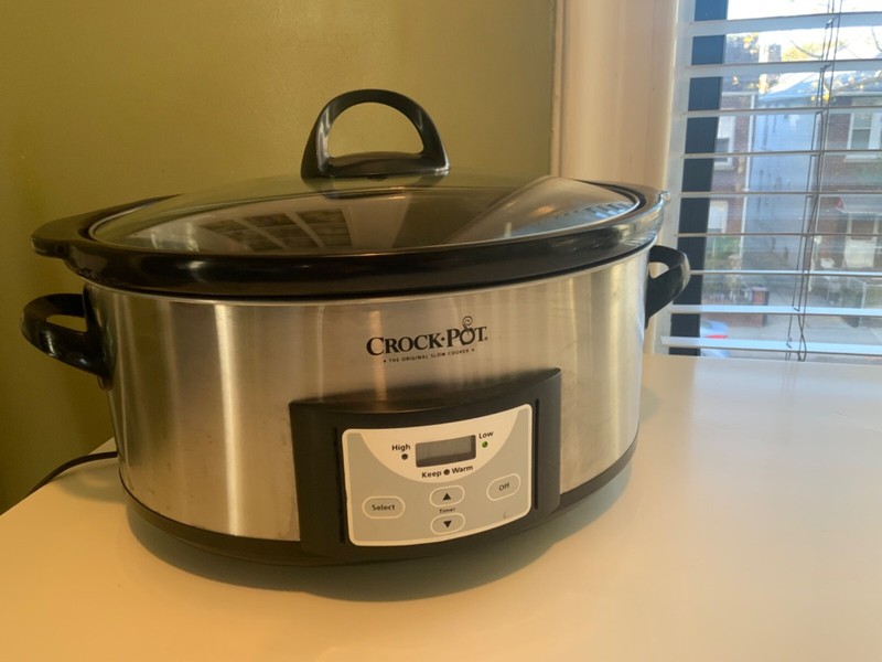 Crock-Pot 7-Qt Programmable Oval Slow Cooker w/ Dipper, Stainless Steel