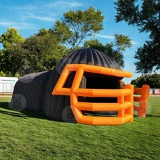 Inflatable Black Football Rugby Helmet Tunnel Inflatable Tunnel Entrance Tent