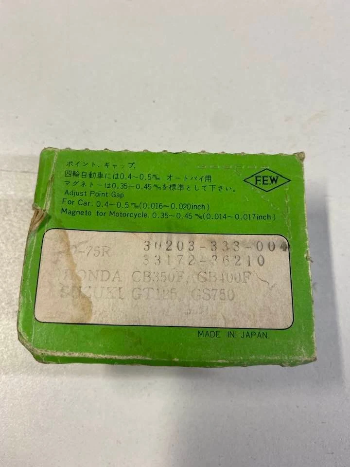 F.E.W. Punto de contacto NOS para Honda CB350F CB400F Suzuki GT125 GS750 Foto 4 de 4