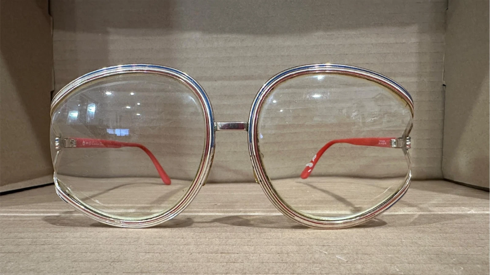 Dior — 1970's Vintage Christian Dior 2475 Glasses w/ Red Arms and Original CD Logo
