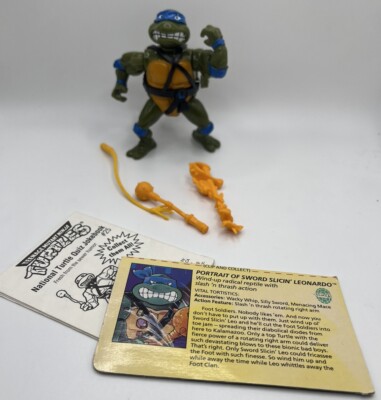 Ninja Turtles Wacky Action Sword Slicin  Leonardo Complete Vintage TMNT 1990