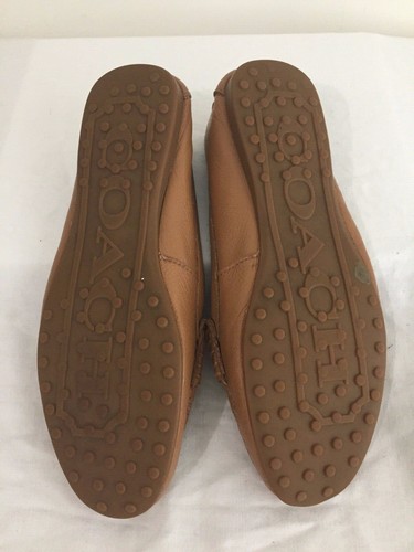 COACH Fredrica Loafers Flats Shoes Tan /Light Brown Pebbled Leather Size 7B - Picture 10 of 12