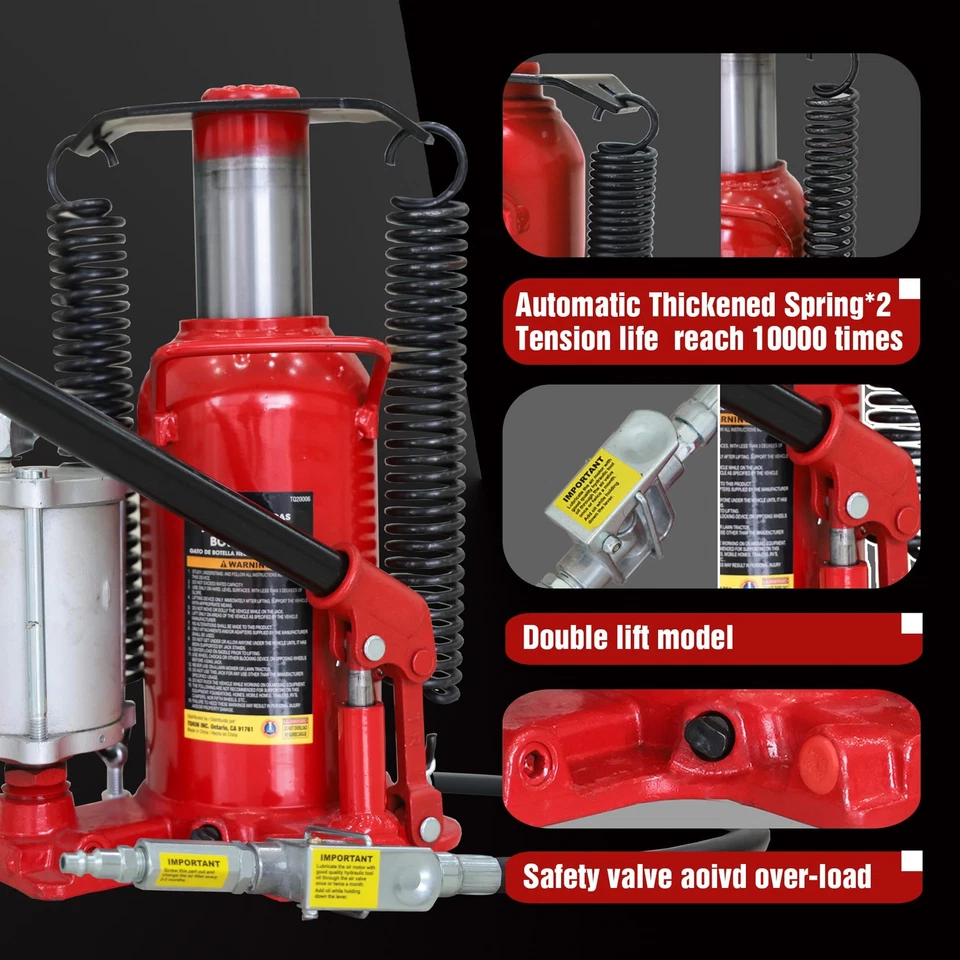 BIG RED 20 Ton(40,000 LBs) Torin Welded Pneumatic Air Hydraulic Car Bottle Jack - Image 4 of 4