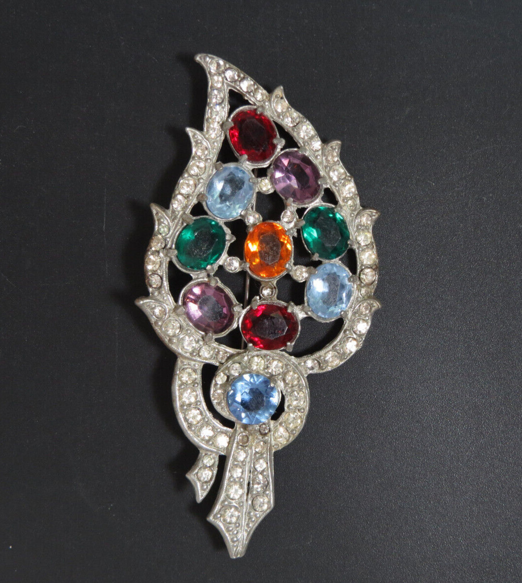 Large 4.5" Multi Colored & Rhinestone Torch Vinta… - image 1