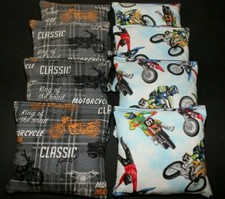 CLASSIC MOTORCYCLE DIRT BIKE HARLEY 8 ACA Regulation Cornhole Bean Bags