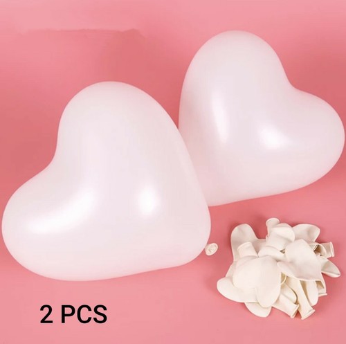 2Pcs 10inch 1.5g Pearl Latex Heart Balloons Happy Birthday Party Wedding New - Picture 2 of 17
