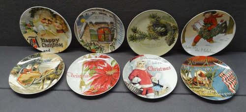 Pottery Barn 8" TableTop Nostalgic Carol SET of 8 Holiday Christmas Plates VTG - Picture 17 of 24
