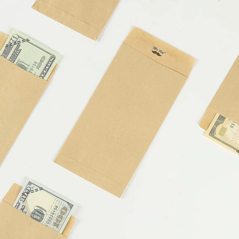 Sobres de dinero para efectivo, paquete de 100, 6,5" X 3,5", sobres para efectivo, 100 sobres Foto 4 de 4