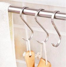 Flat S Type Hooks Bedroom Kitchen S Shaped Hanger Hook Stainless Steel