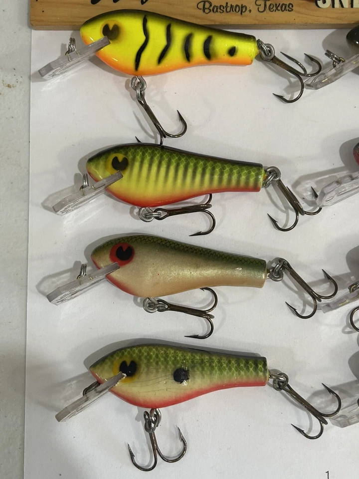 LOT OF 8 Vintage Poe's RC 1 Rick Clunn 1900 Series Cedar Wood Crankbaits NICE - Image 2 of 4