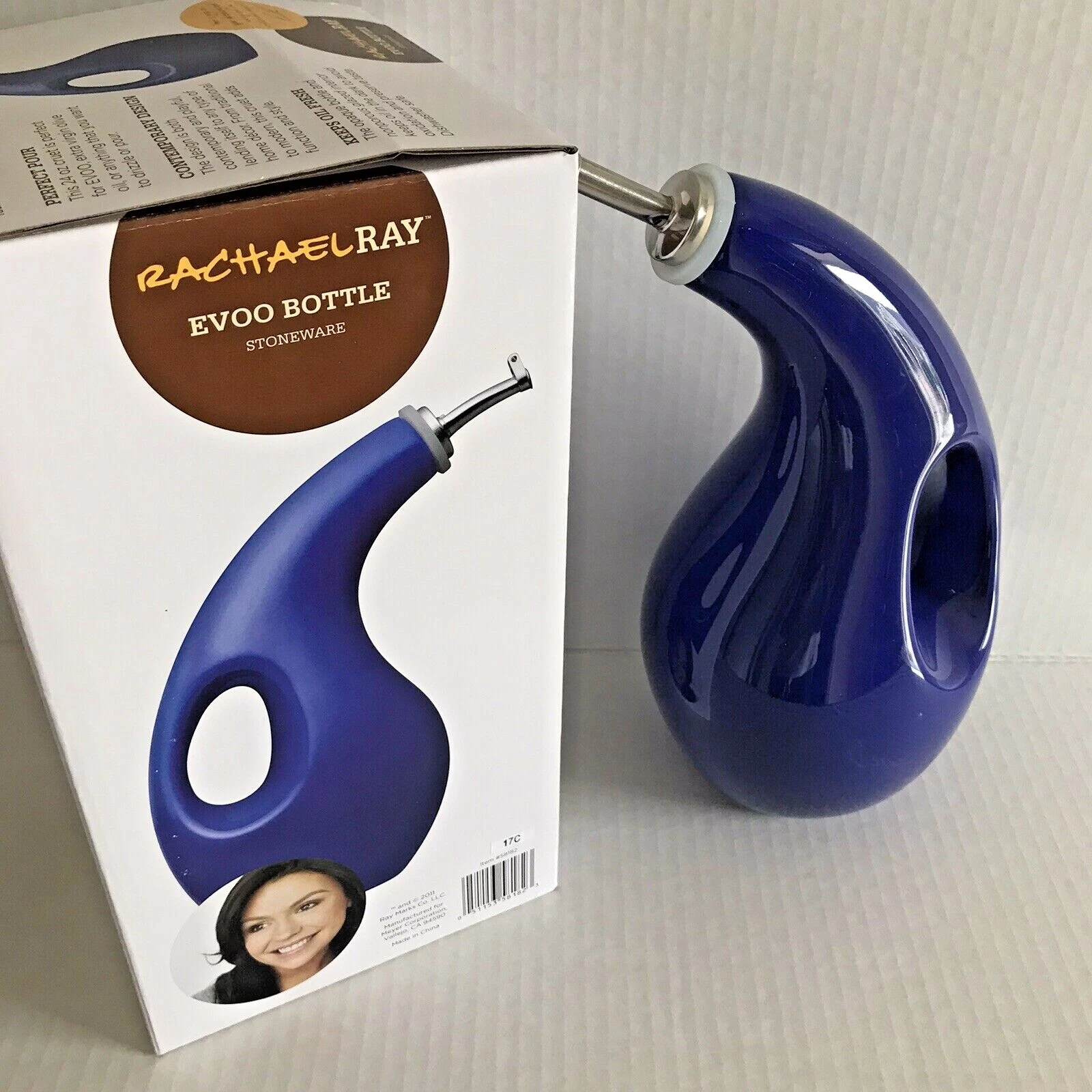 Rachael Ray EVOO Bottle Blue Olive Oil Pour Drizzle Dispenser 24oz NIB
