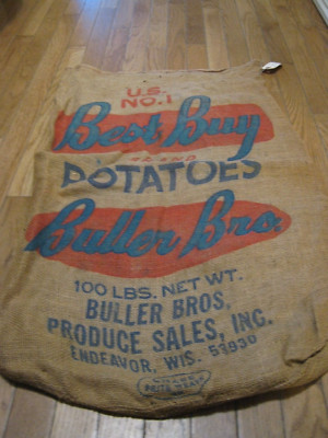 Vintage Best Buy Buller Bros Endeavor WIS Wisconsin burlap empty sack