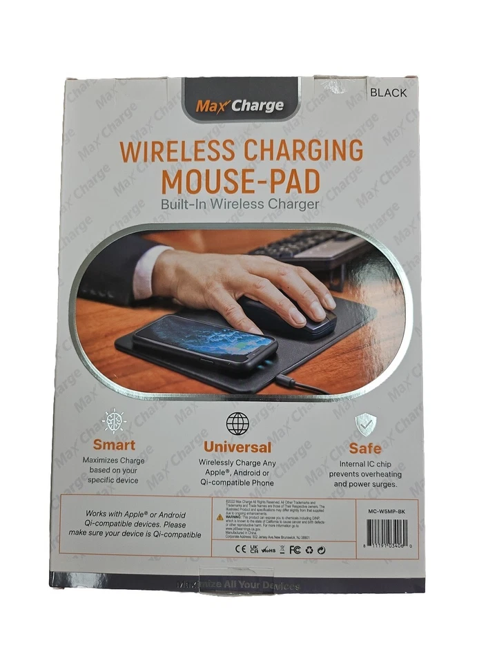 Max Charge Wireless Charging Mouse Pad Built-in Wireless Charger Devices NEW  - Image 2 of 2