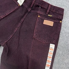 Vintage Wrangler Jeans Mens 38x28 Red Maroon Cowboy Cut Original Fit Made in USA