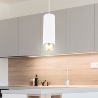 Pendelleuchte HäNgelampe Esszimmerlampe Gips Weiß Led KüChenlampe Chrom H 181 Cm