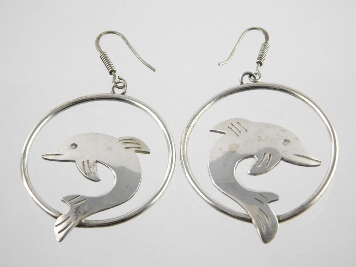 Sterling silver deals dolphin earrings