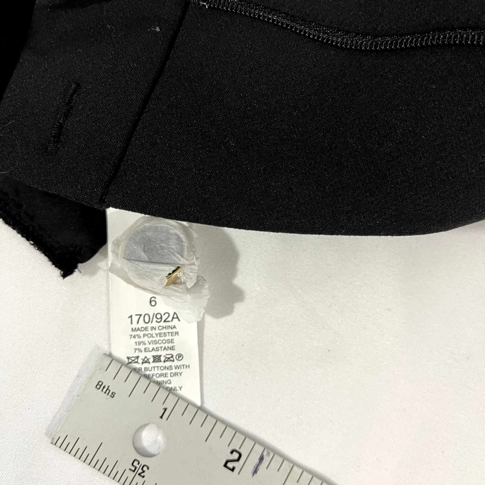 Pantaloni eleganti donna Kate Spade neri 8 pull on gamba dritta zip laterale bottoni nuovi con etichette