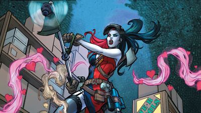 DC harley quinn comics women black hair heart villains playmat gaming mat