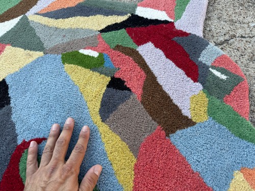 SMALL RUG 3x5 HANDMADE colorful handtufted clean animal dog kid children fun - Picture 3 of 10